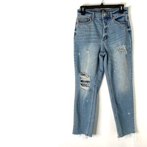 BDG Slim Straight Distressed Button Fly Blue Jeans